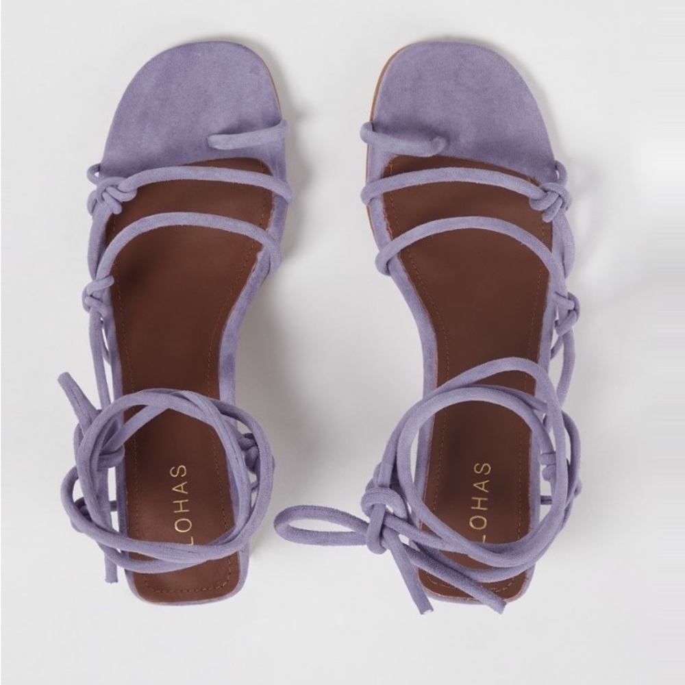 ALOHAS Goldie Mauve suede lace-up sandals with block heel - size 39 | 8.5-9 - Picture 2 of 7